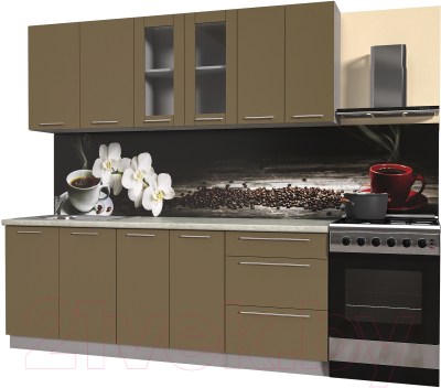 Готовая кухня Интерлиния Мила Пластик 2.1 Б - фото