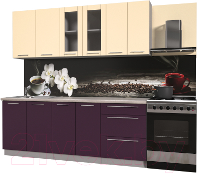 Готовая кухня Интерлиния Мила Пластик 2.1 Б - фото