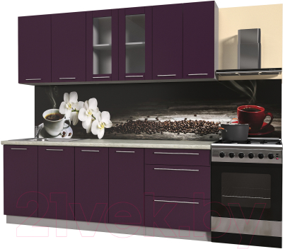 Готовая кухня Интерлиния Мила Пластик 2.1 Б - фото