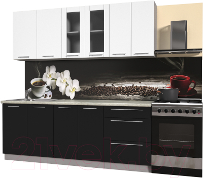 Готовая кухня Интерлиния Мила Пластик 2.1 Б - фото