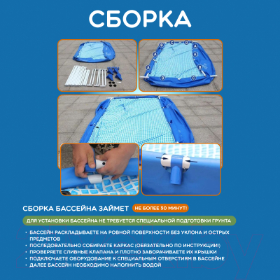 Каркасный бассейн Intex Rectangular Frame / 58981/28272 (300x200x75)