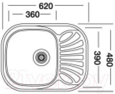 Мойка кухонная Kromevye EХ 305 D