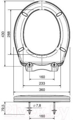 Сиденье для унитаза ОРИО К-01-2 (темно-серый)