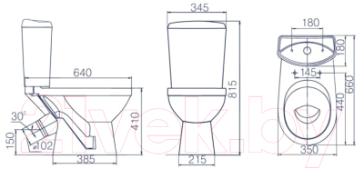 Унитаз напольный Rosa Комфорт (белый)