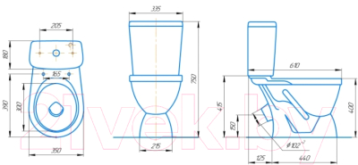 Унитаз напольный Rosa Лира