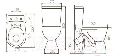 Унитаз напольный Rosa Комфорт