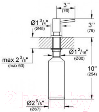 Дозатор встраиваемый в мойку GROHE Cosmopolitan 40535DC0