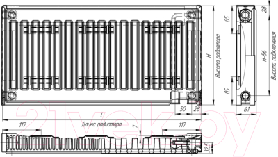 Радиатор стальной Лидея ЛК 11-505 500x500