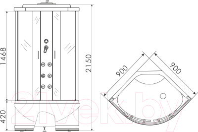 Душевая кабина Erlit ER3509TPF-C4