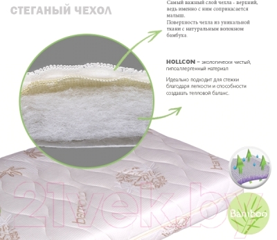 Матрас в кроватку Плитекс Bamboo Sleep БС-119-01