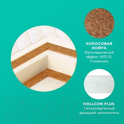 Матрас в кроватку Plitex EcoSoft ЭКС-01 (ЭКС-119-01)