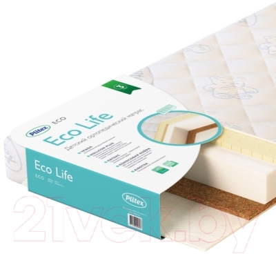 Матрас в кроватку Плитекс EcoLife ЭКФ-01 (ЭКФ-119-01) - фото