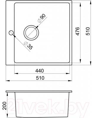 Мойка кухонная GRANULA GR-5102 (графит)