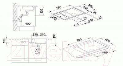 Мойка кухонная GRANULA GR-7802 (графит)