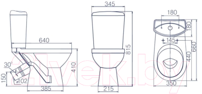 Унитаз напольный Rosa Комфорт Люкс (белый)