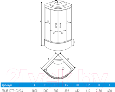Душевая кабина Erlit ER3510TP-C3-RUS
