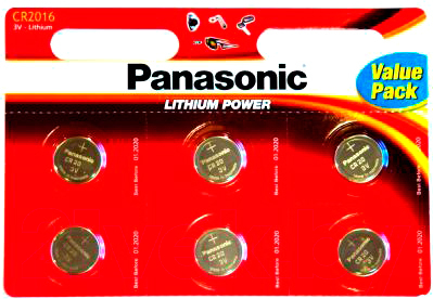 Комплект батареек Panasonic CR-2016EL/6B - фото