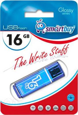 Usb flash накопитель SmartBuy Glossy Blue 16GB (SB16GBGS-B) - фото