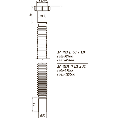Слив (гофра) ОРИО АС-1017