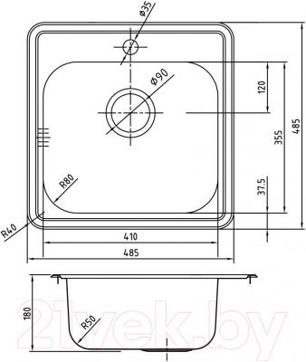 Мойка кухонная IDDIS Strit STR48S0i77