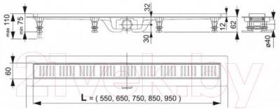 Трап для душа Alcadrain APZ10-750M Simple