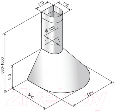 Вытяжка купольная Elikor Эпсилон 60П-430-П3Л