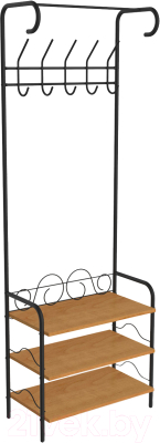 Секция в прихожую Sheffilton M-306 / В1-54 (черный муар/бук) - фото