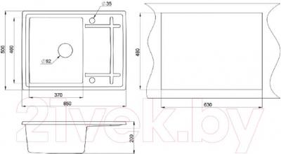 Мойка кухонная GRANULA GR-6501 (графит)