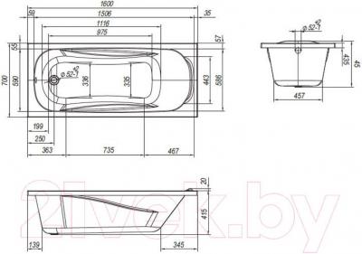 Ванна акриловая Ventospa Serena LA 160x70