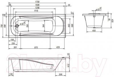 Ванна акриловая Ventospa Serena LA 170x70