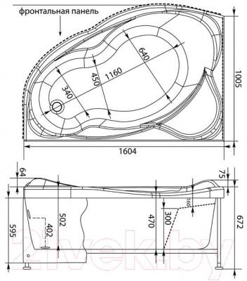 Ванна акриловая Aquanet Jamaica 160x100 L