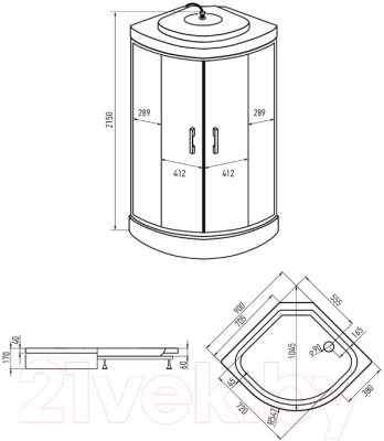 Душевая кабина Erlit ER3509P-C3-RUS