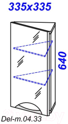Шкаф с зеркалом для ванной Aqwella Дельта / Del-m.04.33