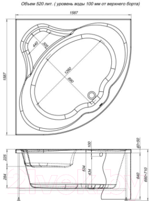 Экран для ванны Aquanet Santiago 160