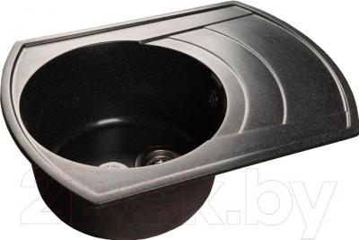 Мойка кухонная GranFest Rondo GF-R650L (черный) - фото