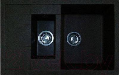 Мойка кухонная GranFest Quadro GF-Q775KL (черный) - фото