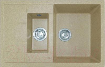 Мойка кухонная GranFest Quadro GF-Q775KL (песок) - фото