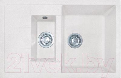 Мойка кухонная GranFest Quadro GF-Q775KL (белый) - фото