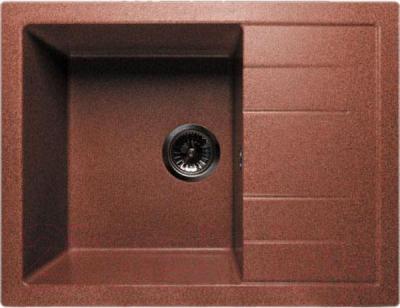 Мойка кухонная GranFest Quadro GF-Q650L (красный марс) - фото