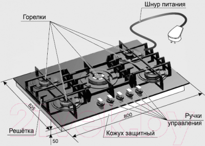 Газовая варочная панель GEFEST СН 2340