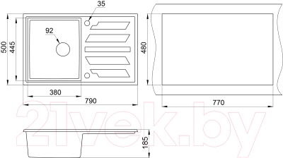 Мойка кухонная GRANULA GR-8002 (графит)