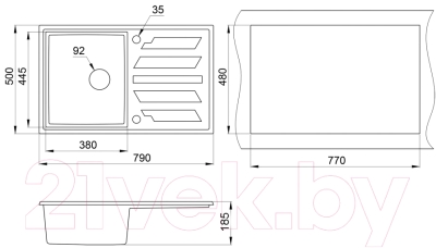 Мойка кухонная GRANULA GR-8002 (эспрессо)