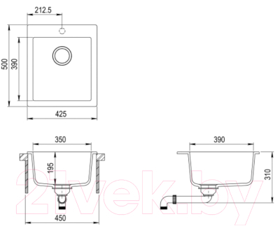 Мойка кухонная Aquasanita SIMPLEX SQS100 (бежевый)