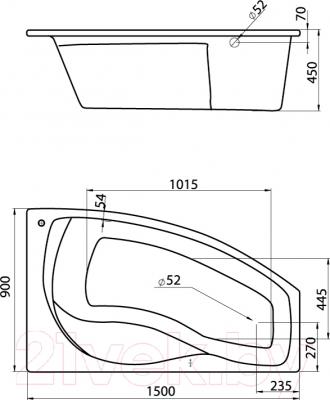 Ванна акриловая Santek Майорка 150x90 R (WH111985)