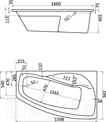 Ванна акриловая Santek Майорка XL 160x95 R