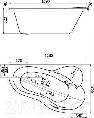 Ванна акриловая Santek Ибица 160x100 R (WH112037)