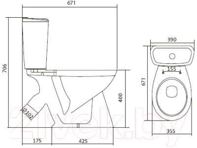 Унитаз напольный Santek Бриз WH202569