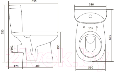 Унитаз напольный Santek Анимо WH302132