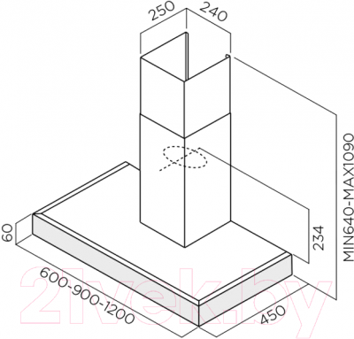 Вытяжка Т-образная Elica Spot Plus IX/A/90
