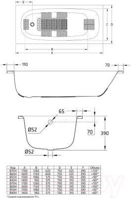 Ванна стальная BLB Universal 170x70